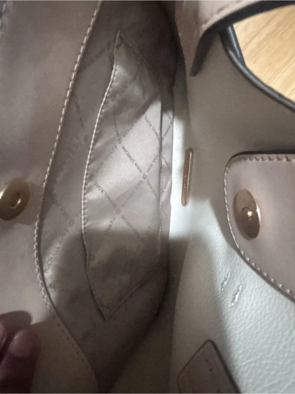 Michael Kors Neutral Beige Tote with Belt Accent